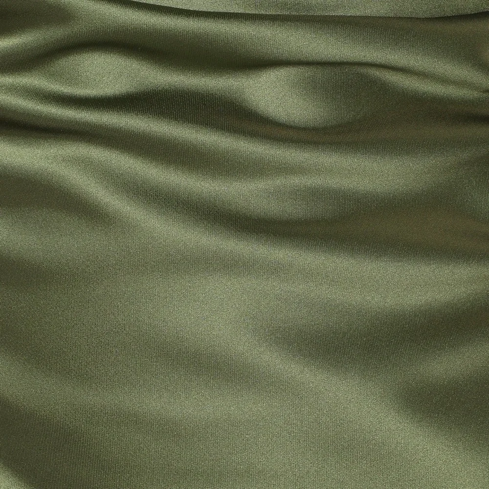 Elegant Olive Green Off-Shoulder Dress - Picture 5 of 10